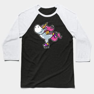 Cute Unicorn Retro Roller Skate product Baseball T-Shirt